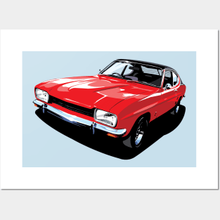 British Ford Capri in red Posters and Art